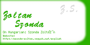 zoltan szonda business card